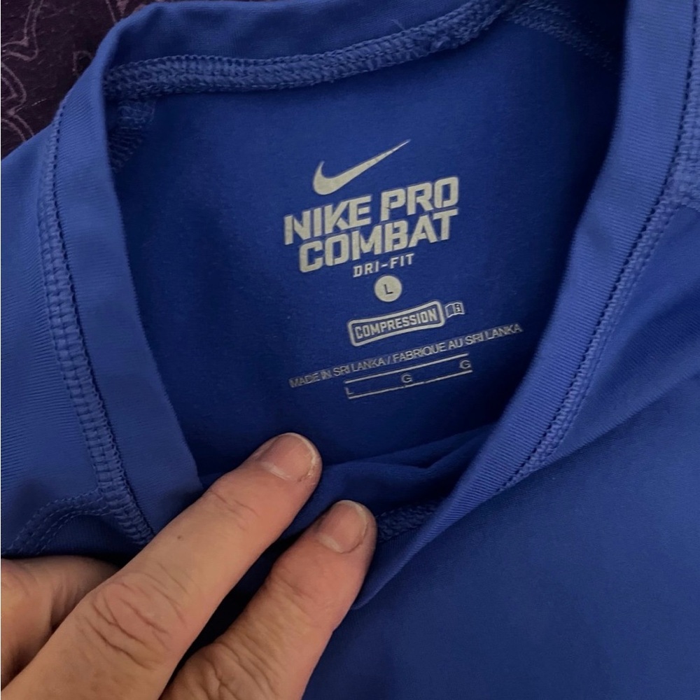 Nike Pro Combat Dri-Fit Blue Shirt